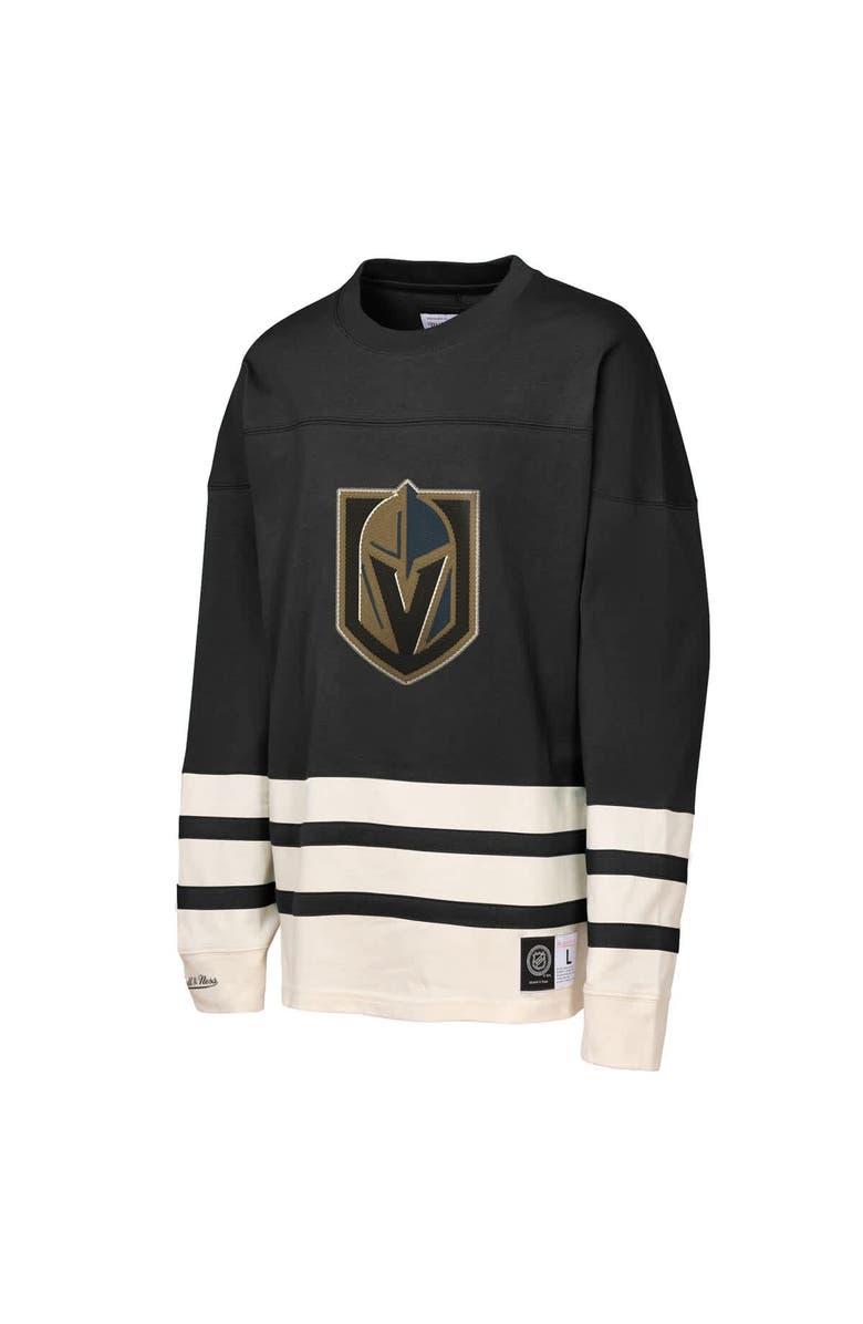 Mitchell & Ness Youth Mitchell & Ness  Black Vegas Golden Knights Chainstitch Heavyweight Long Sleeve Top, Alternate, color, Black