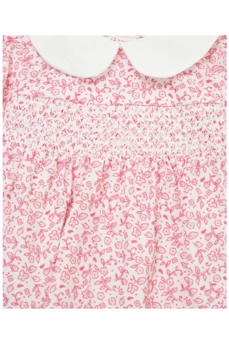 Floral Smocked Bubble Romper, Headband & Socks 3-Piece Set, Alternate, color, PINK FLORAL