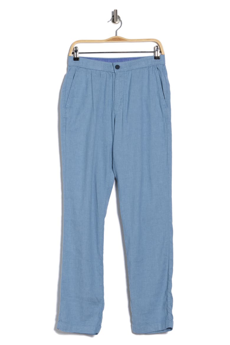 Beach Coast Stretch Linen & Cotton Pants, Alternate, color, PORT SIDE BLUE
