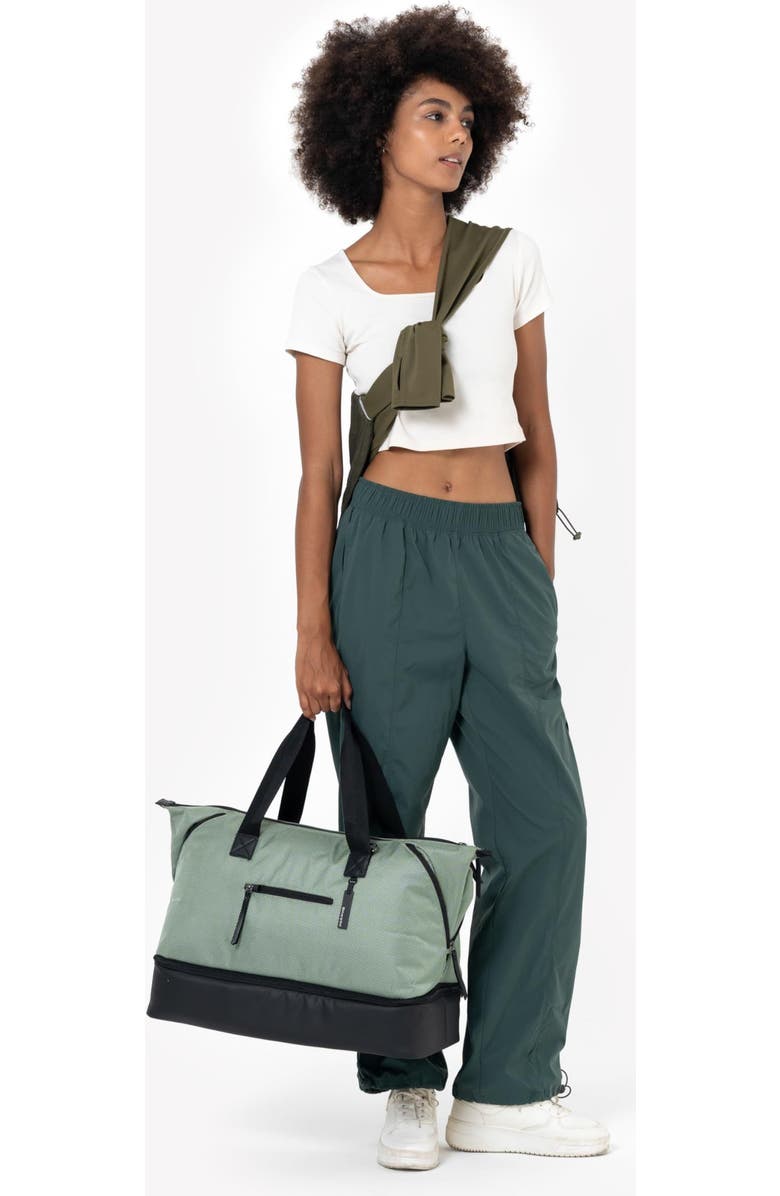 Sherpani Boston Anti Theft Travel Tote Bag with Removable Shoe Compartment, Alternate, color, Aloe Mist