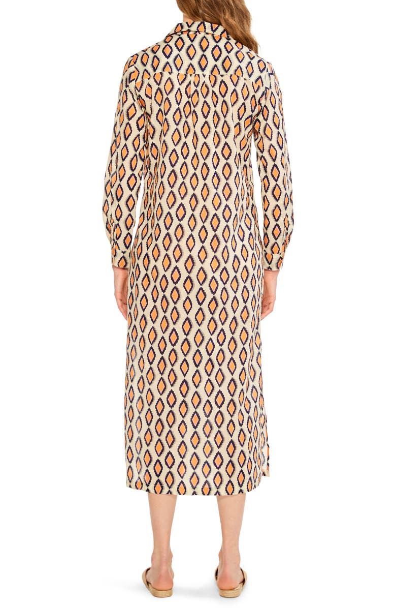 NIC+ZOE Falling Diamonds Long Sleeve Midi Shirtdress, Alternate, color,