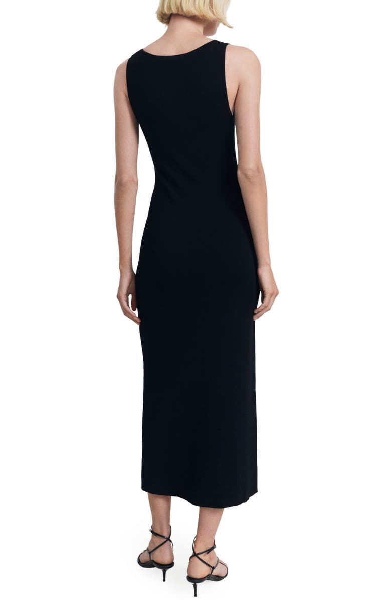 MANGO Tie Neck Sleeveless Maxi Dress, Alternate, color, Black