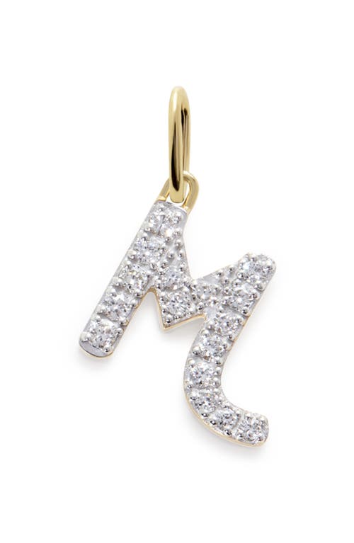Monica Vinader Lab Created Diamond Initial Pendant Necklace In 14kt Solid Gold - M