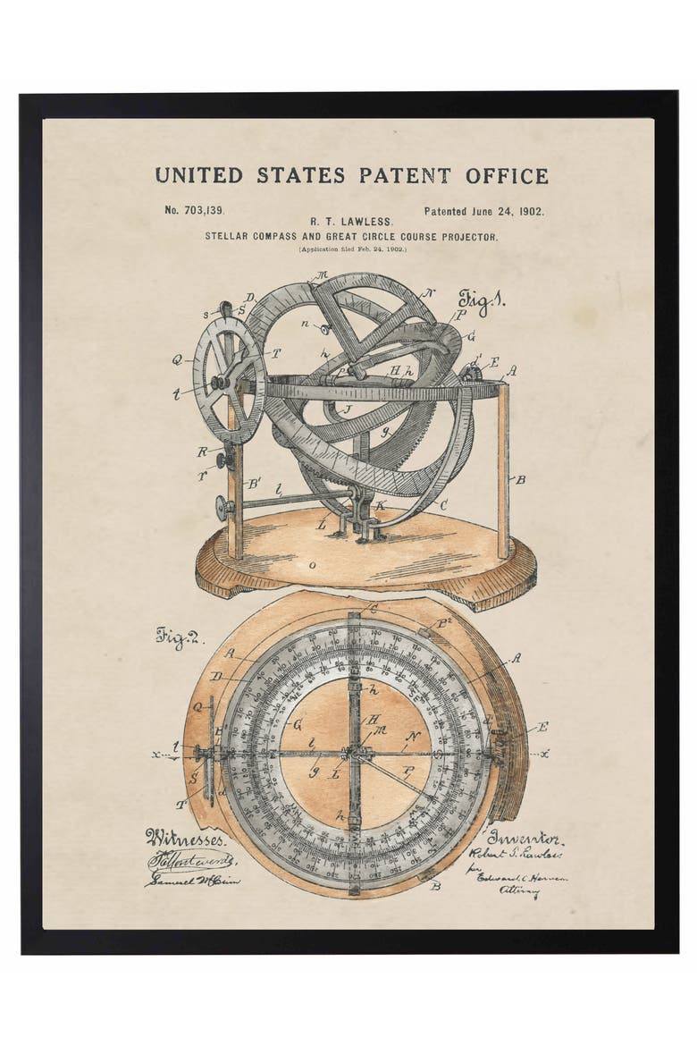 Compass Patent in Black Frame, Main, color, No Color