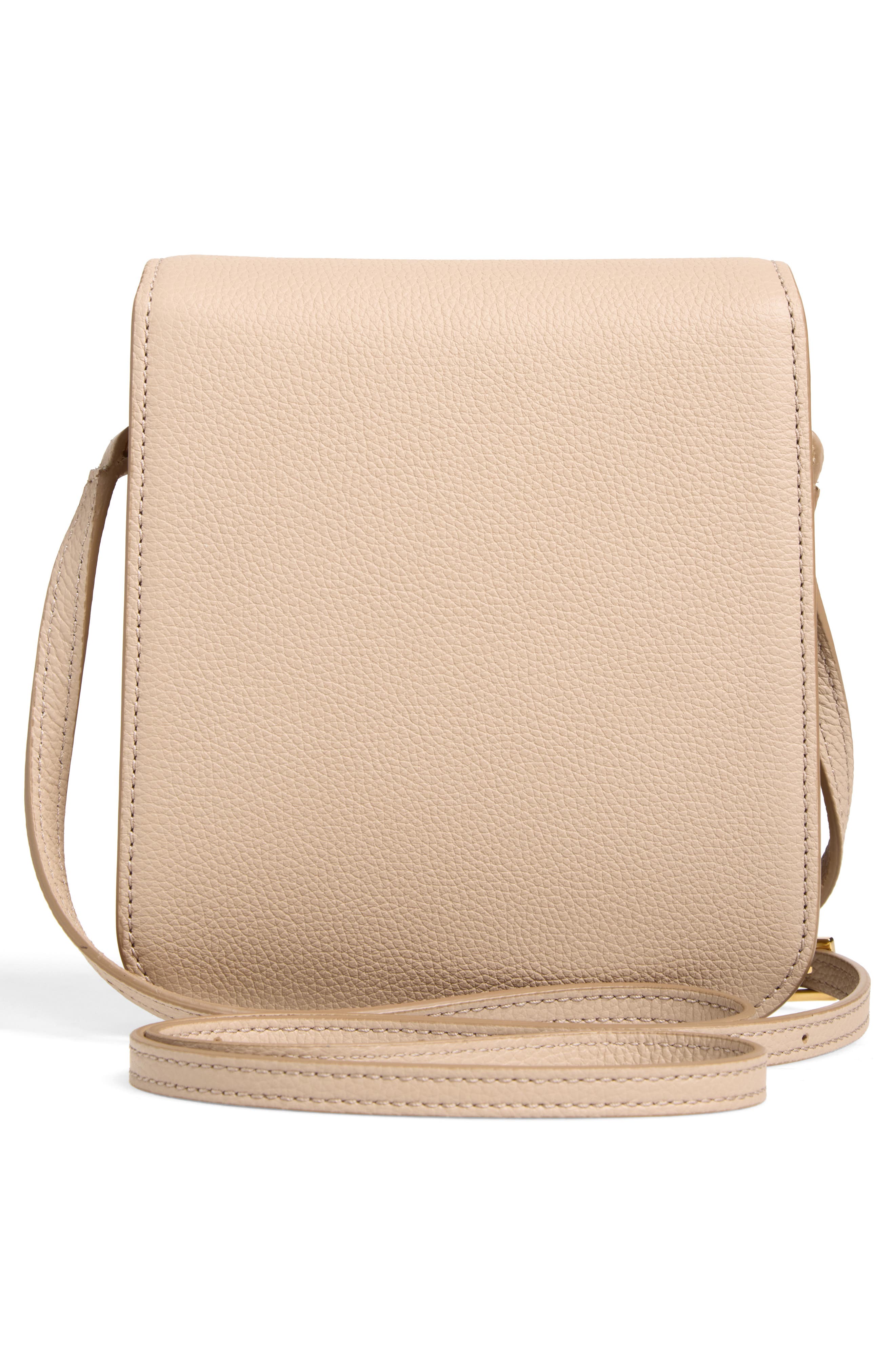 Mini Tara Grained Leather Crossbody Bag, Alternate, color, BEIGE