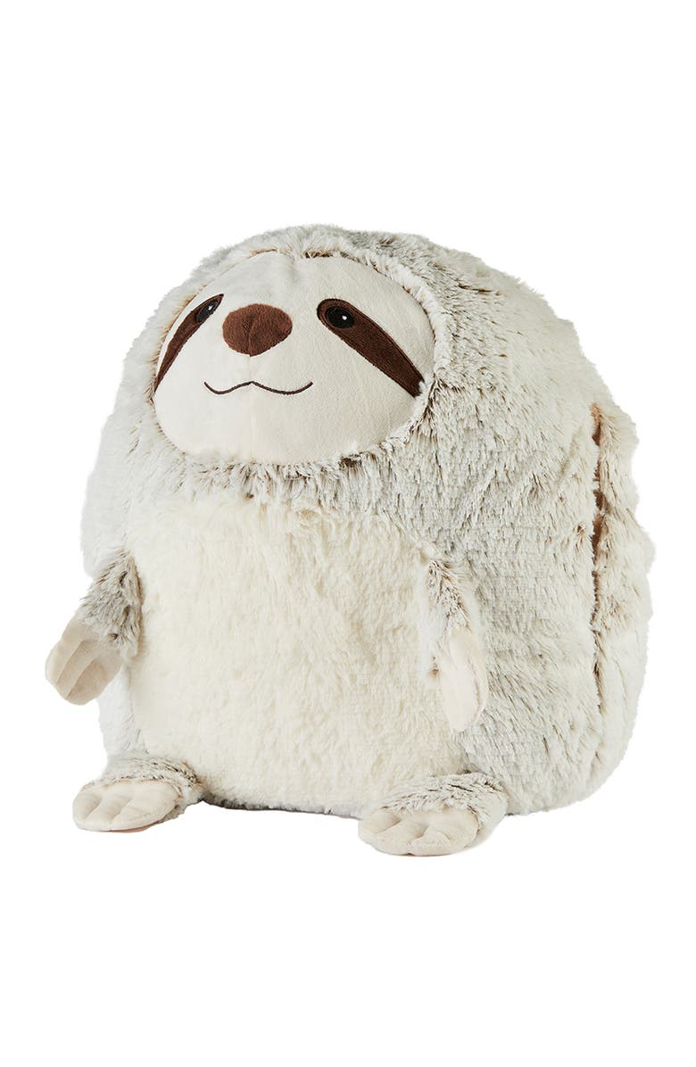 Warmies Supersized Sloth Hand Warmer Plush Toy, Main, color, Light Brown