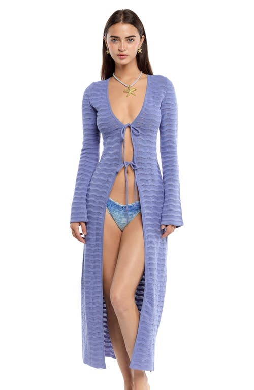 Capittana Mey Pointelle Cover-up Cardigan In Black