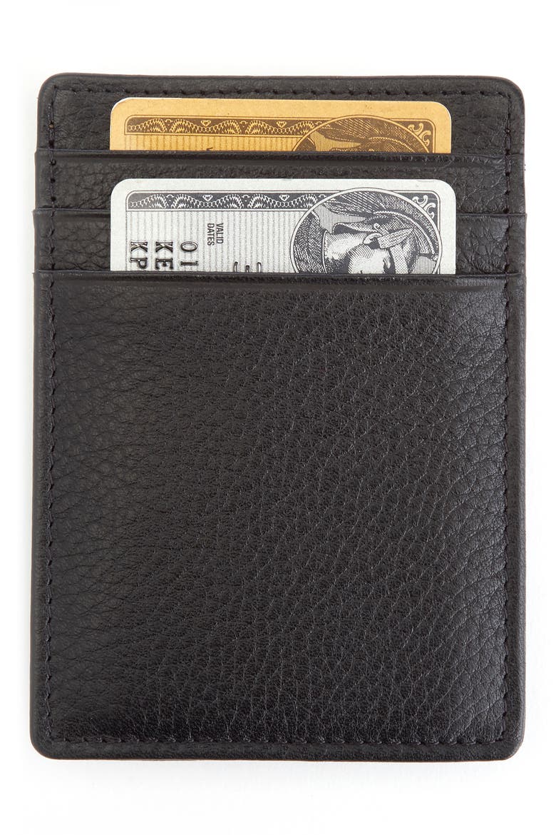 Personalized Magnetic Money Clip Card Case, Alternate, color, BLACK- GOLD FOIL