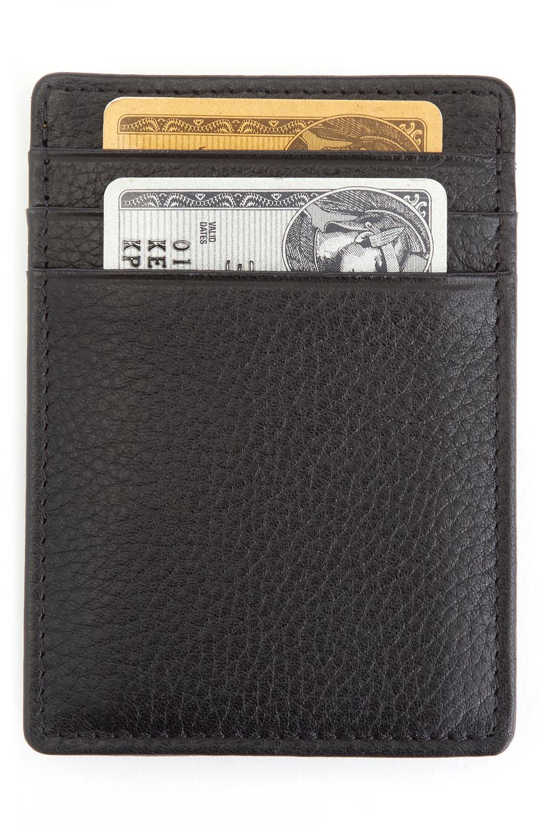 ROYCE New York Personalized Magnetic Money Clip Card Case, Alternate, color, Black- Deboss