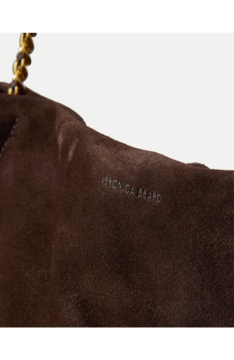 Veronica Beard Large Slouch Fringe Suede Shoulder Bag, Alternate, color, Espresso