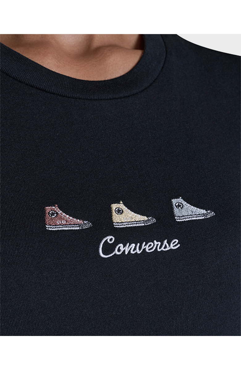 Converse Trio Embroidered T-Shirt, Alternate, color, Converse Black