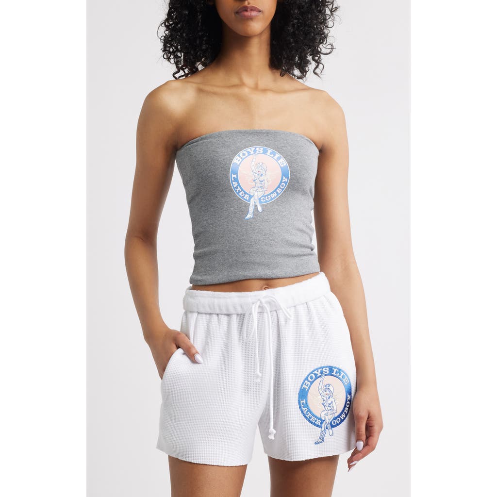 Boys Lie Later Cowboy Embellished Graphic Tube Top