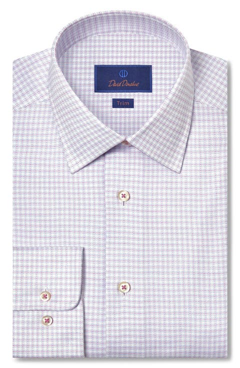 Trim Fit Stretch Cotton Twill Dress Shirt