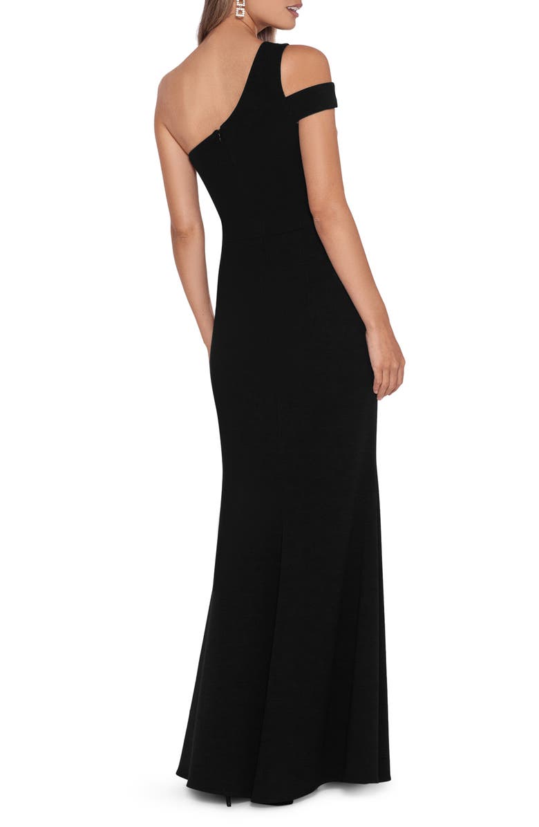 Xscape Evenings Xscape One-Shoulder Cutout Crepe Scuba Gown, Alternate, color, 