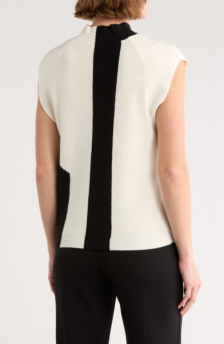 DKNY Colorblock Sweater, Alternate, color, Ivory/ Black