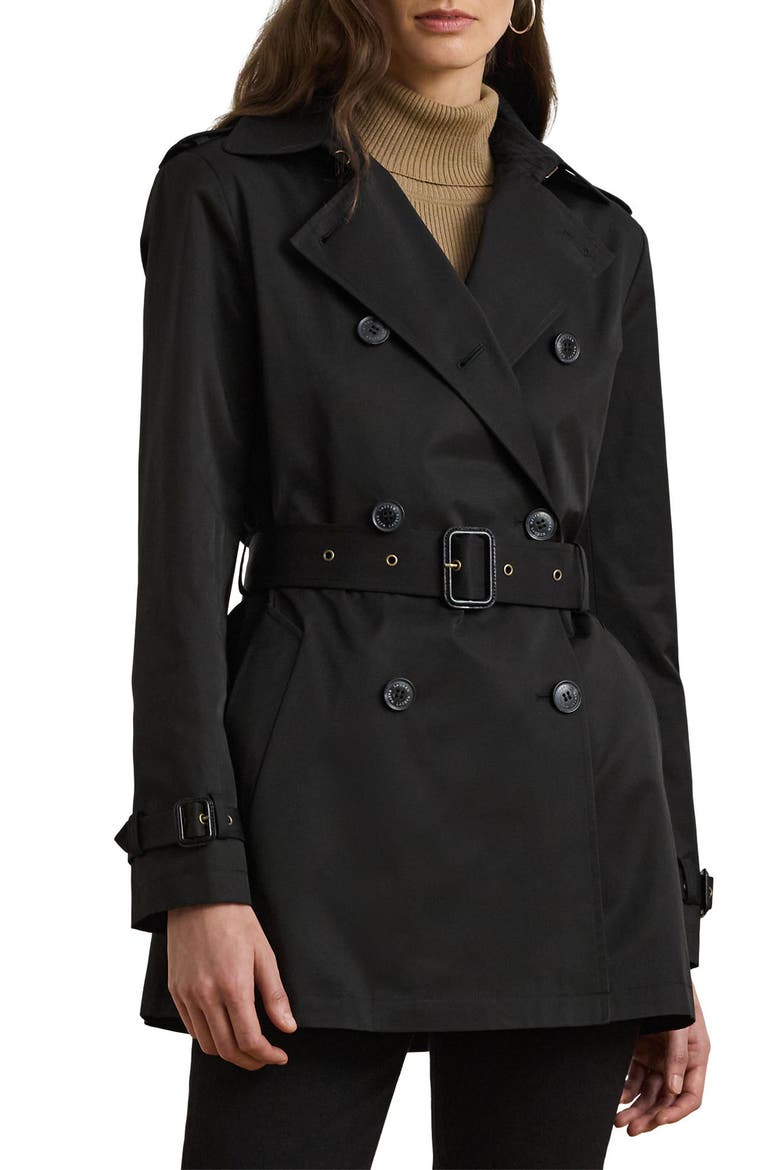 Ainsworth Double Breasted Trench Jacket, Main, color, BLACK