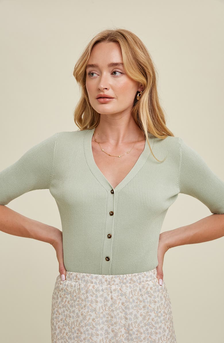 WISHLIST Rib Knit Top, Alternate, color, Mint