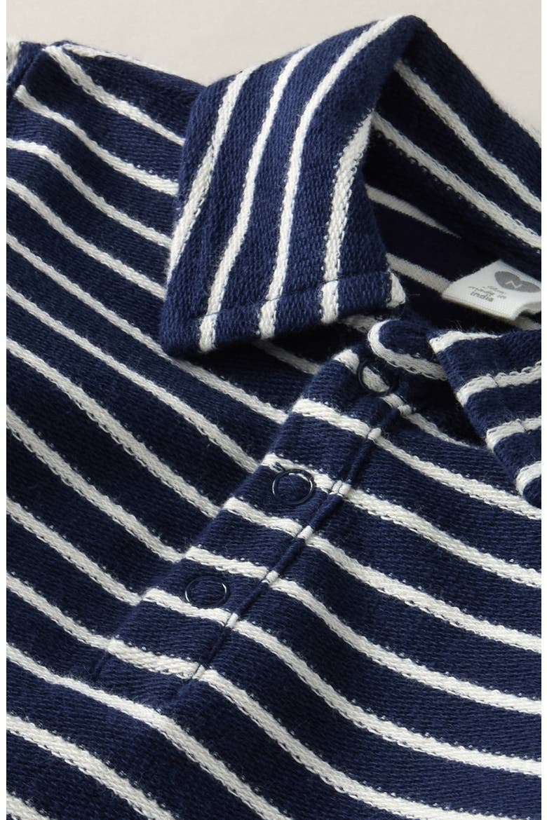 Stripe Cotton Romper, Alternate, color, NAVY PEACOAT BRETON STRIPE