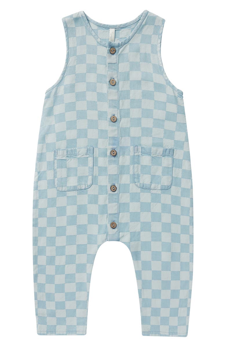 Rylee + Cru Blue Check Jumpsuit, Main, color,