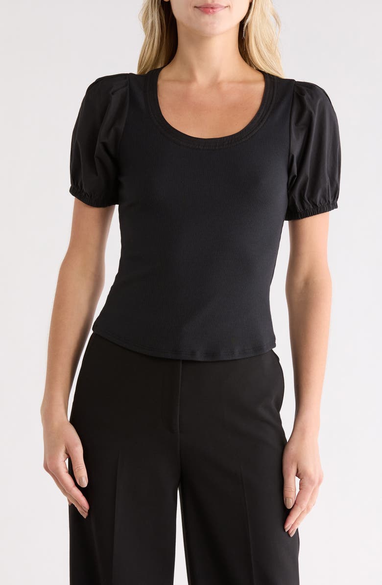 Derek Lam 10 Crosby Willa Balloon Sleeve Top, Main, color, Black