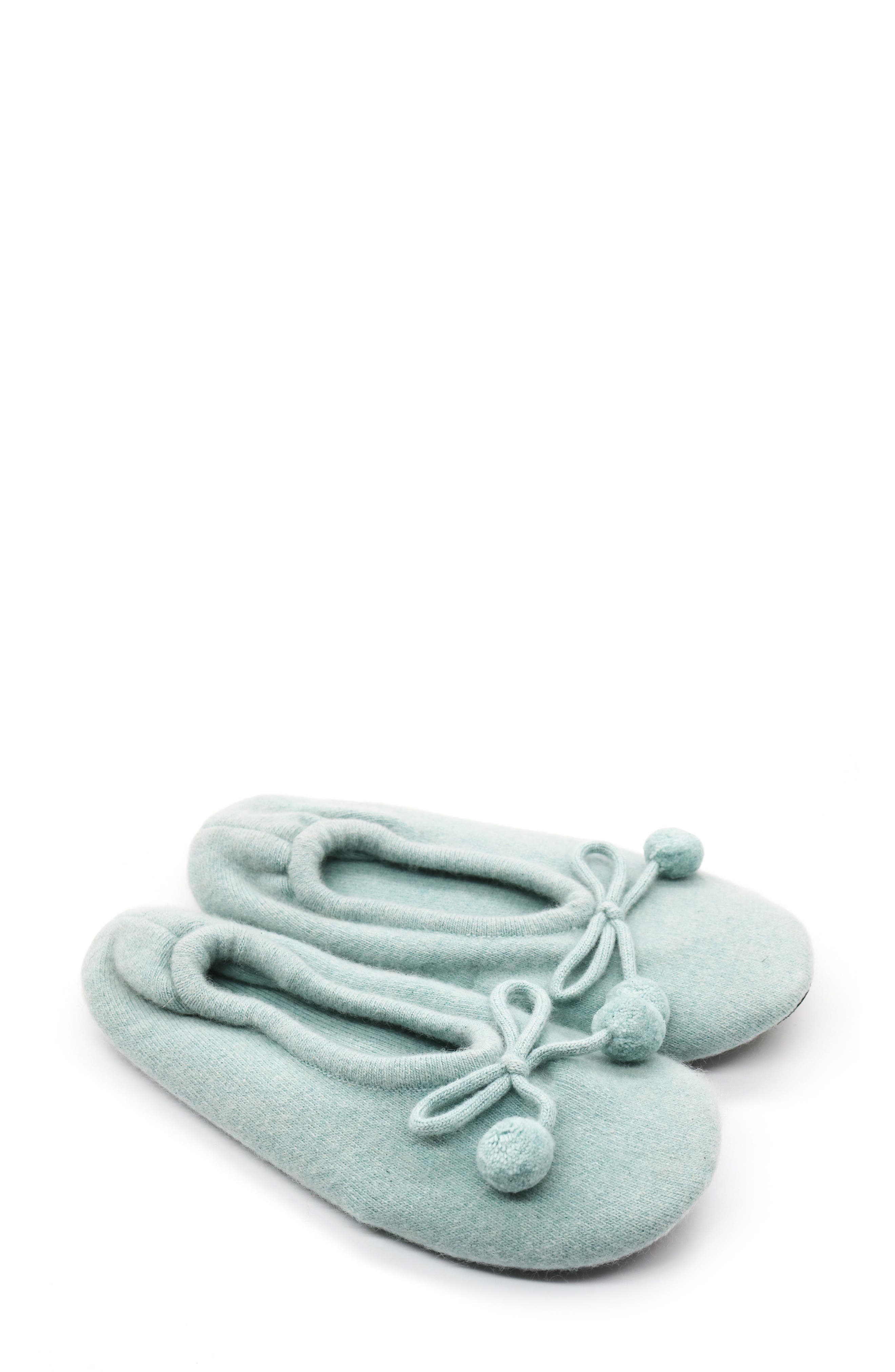 Portolano Cashmere Ballerina Pom Slipper