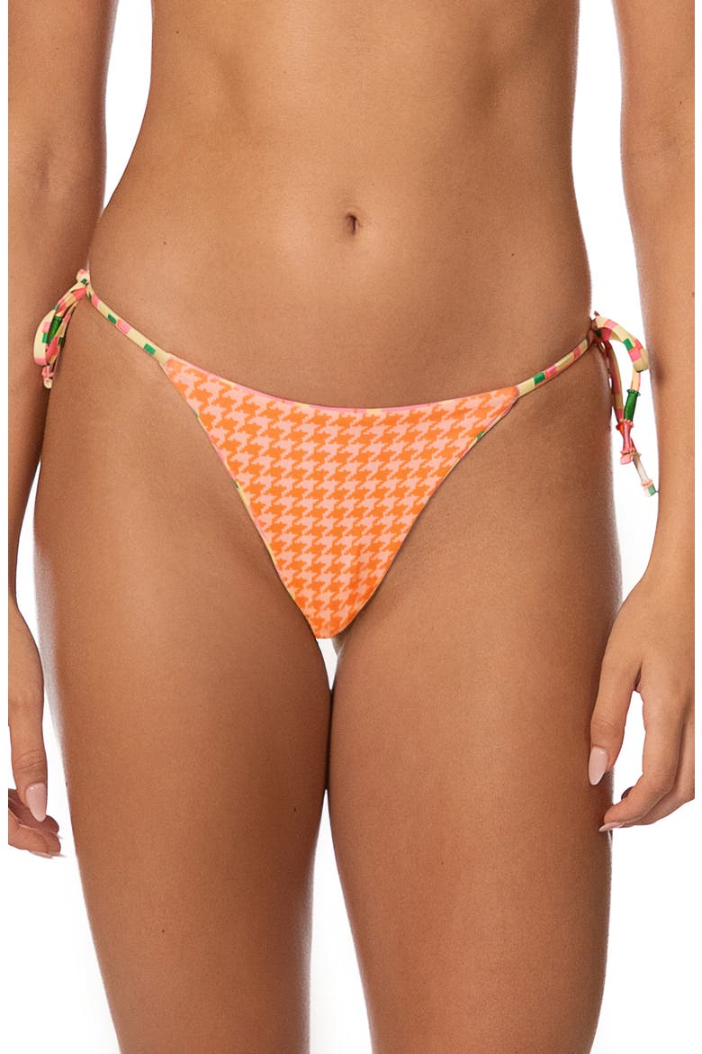 Blush Tide Sunflash Reversible Side Tie Bikini Bottoms, Alternate, color, OPEN YELLOW