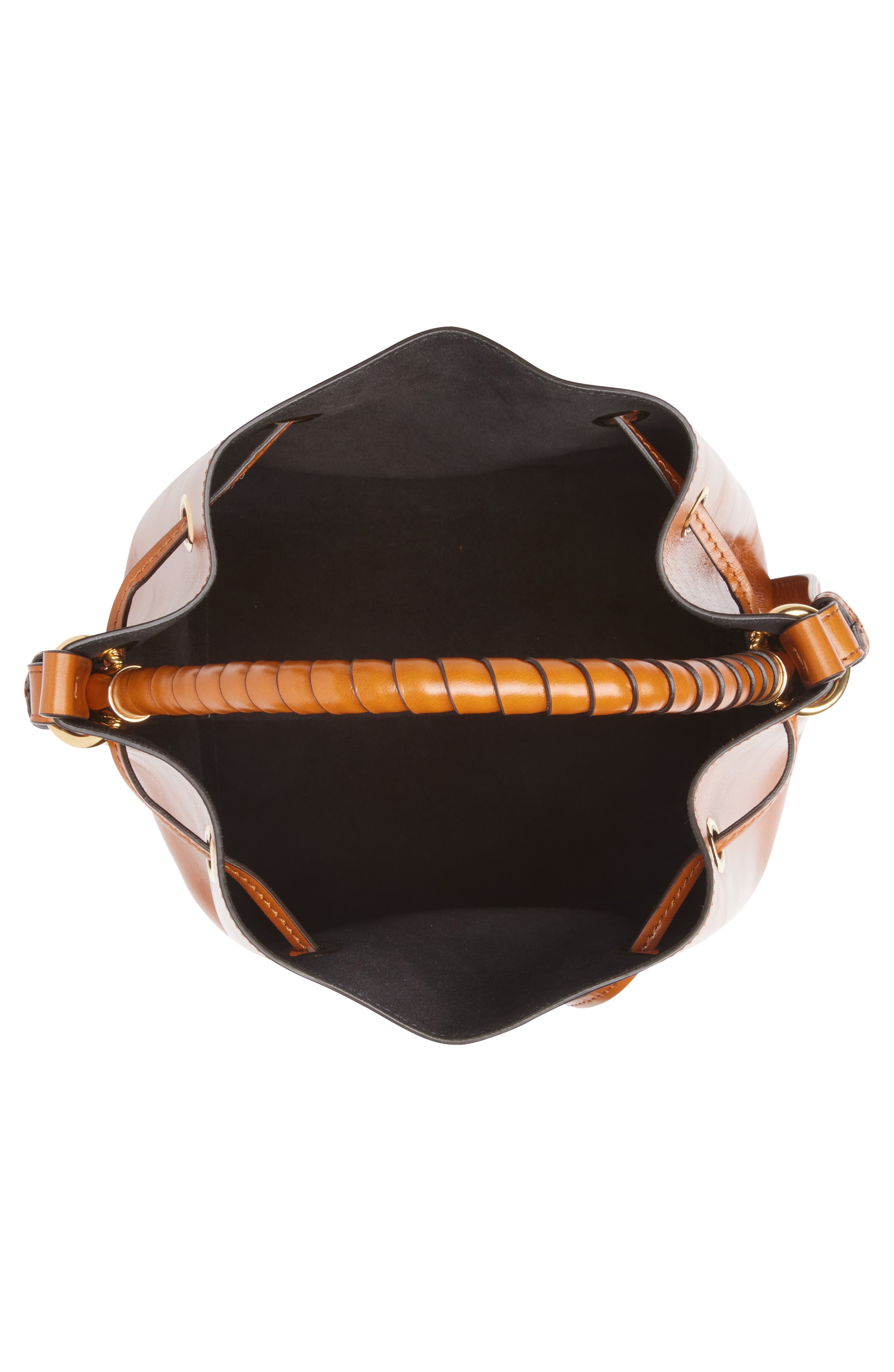 Chloé Marcie Shiny Leather Bucket Bag, Alternate, color, 