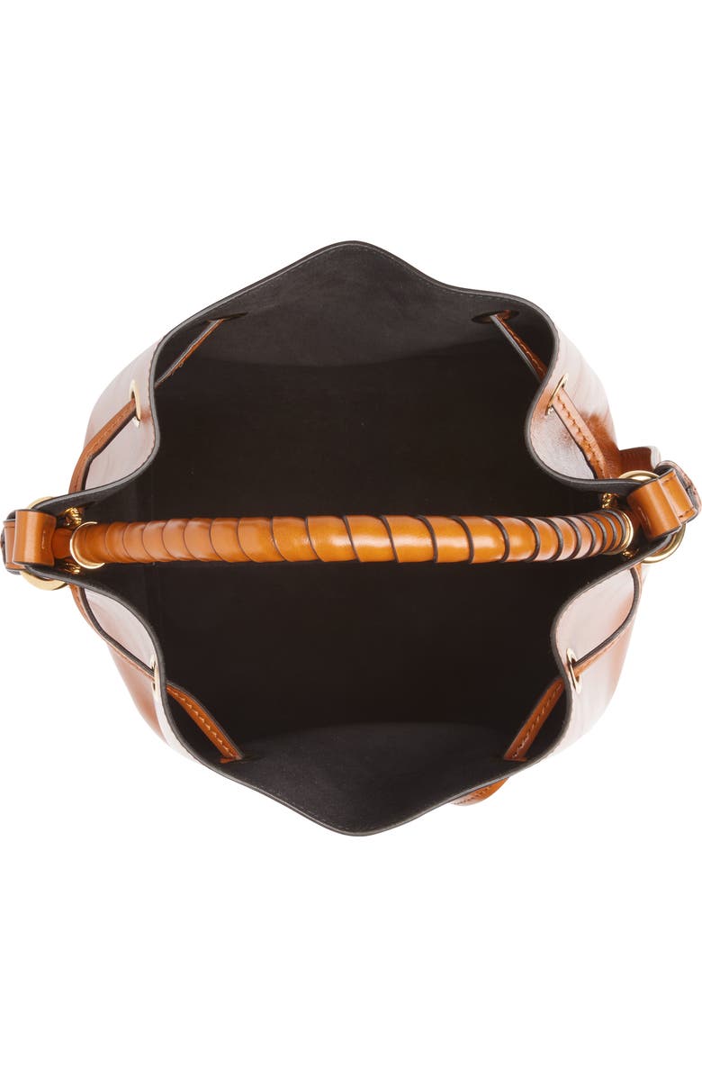 Chloé Marcie Shiny Leather Bucket Bag, Alternate, color,