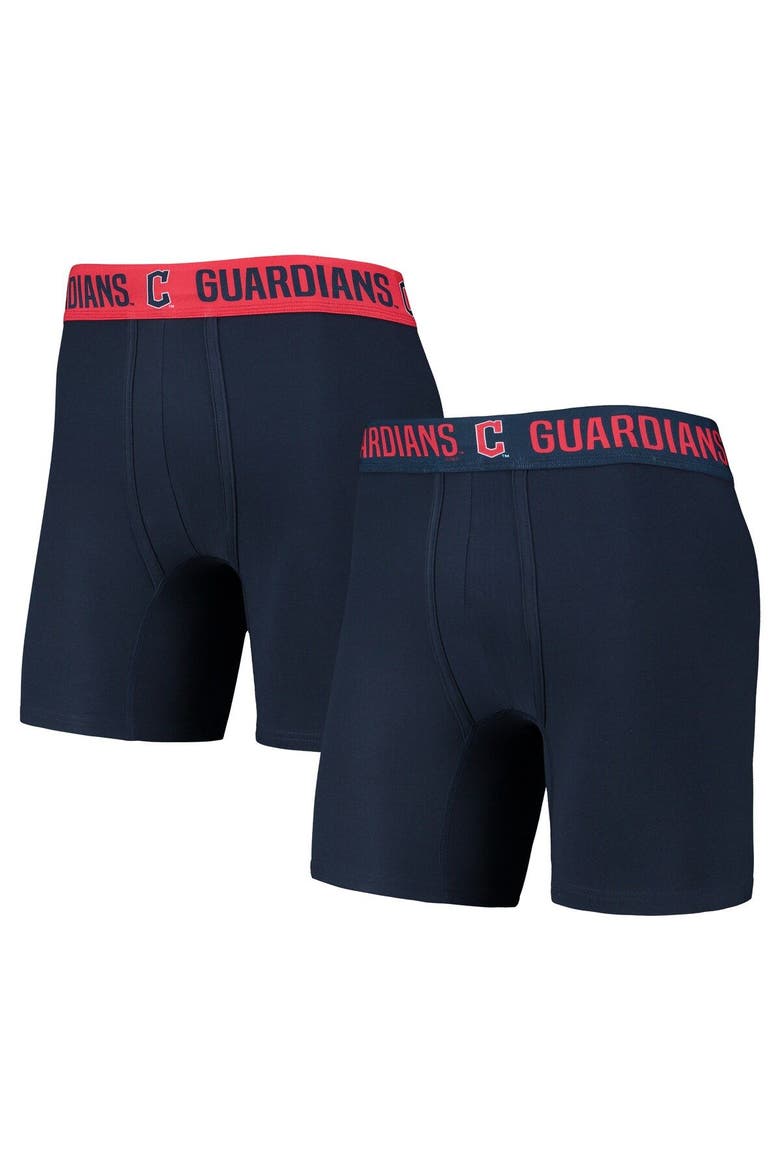 Men's Concepts Sport Navy/Red Cleveland Guardians Two-Pack Flagship Boxer Briefs Set, Main, color, Navy