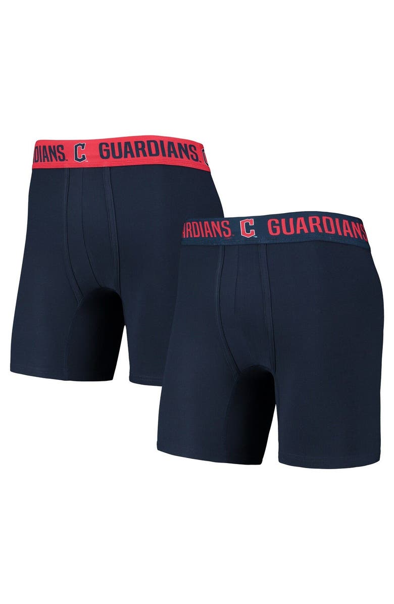 CONCEPTS SPORT Men's Concepts Sport Navy/Red Cleveland Guardians Two-Pack Flagship Boxer Briefs Set, Main, color, 
