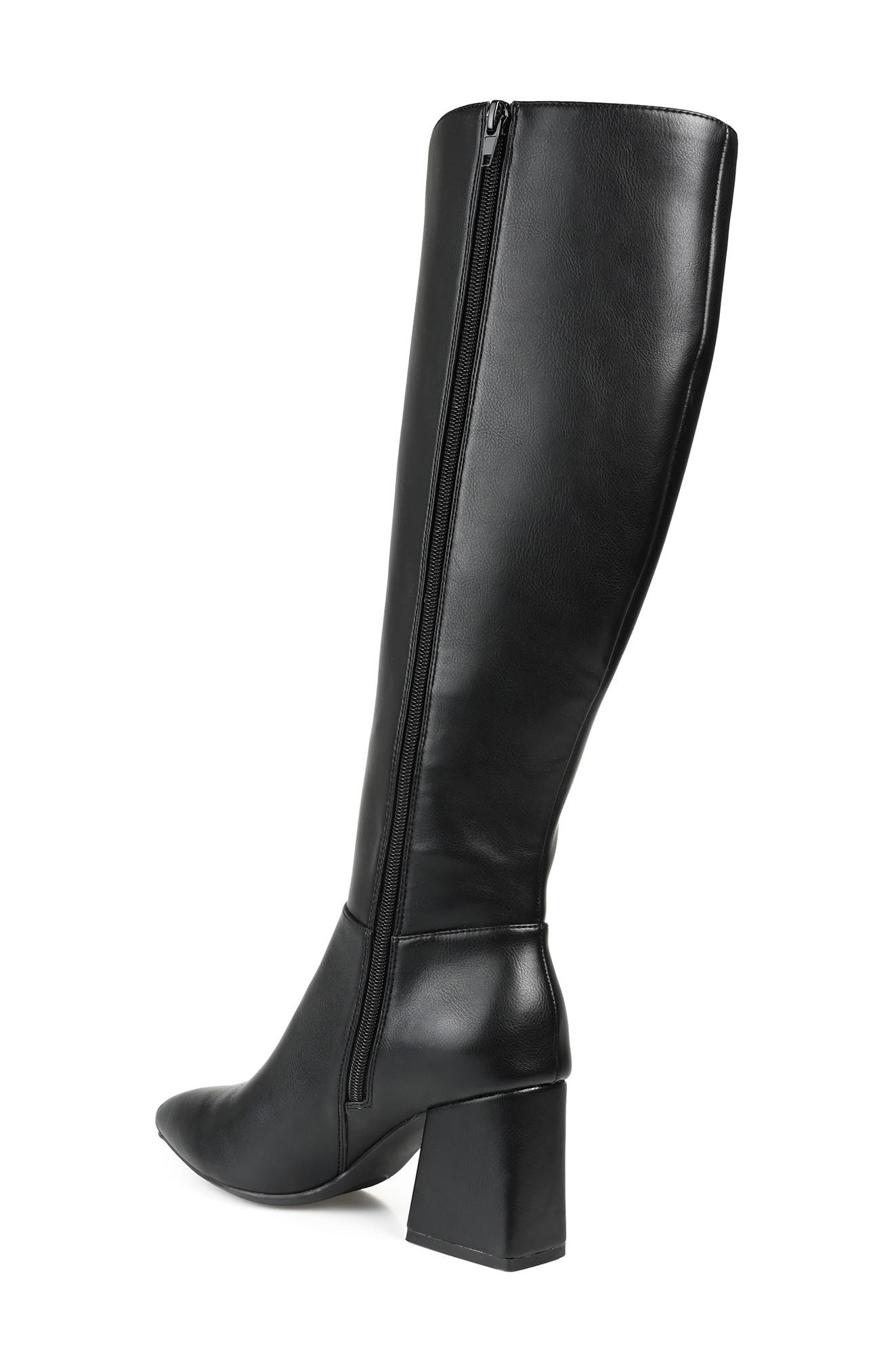 Journee Collection Landree Vegan Leather Block Heel Boot, Alternate, color, Black