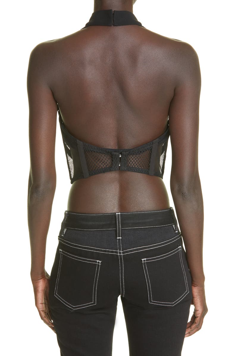 Dion Lee Halter Neck Mesh Bralette Top, Alternate, color,