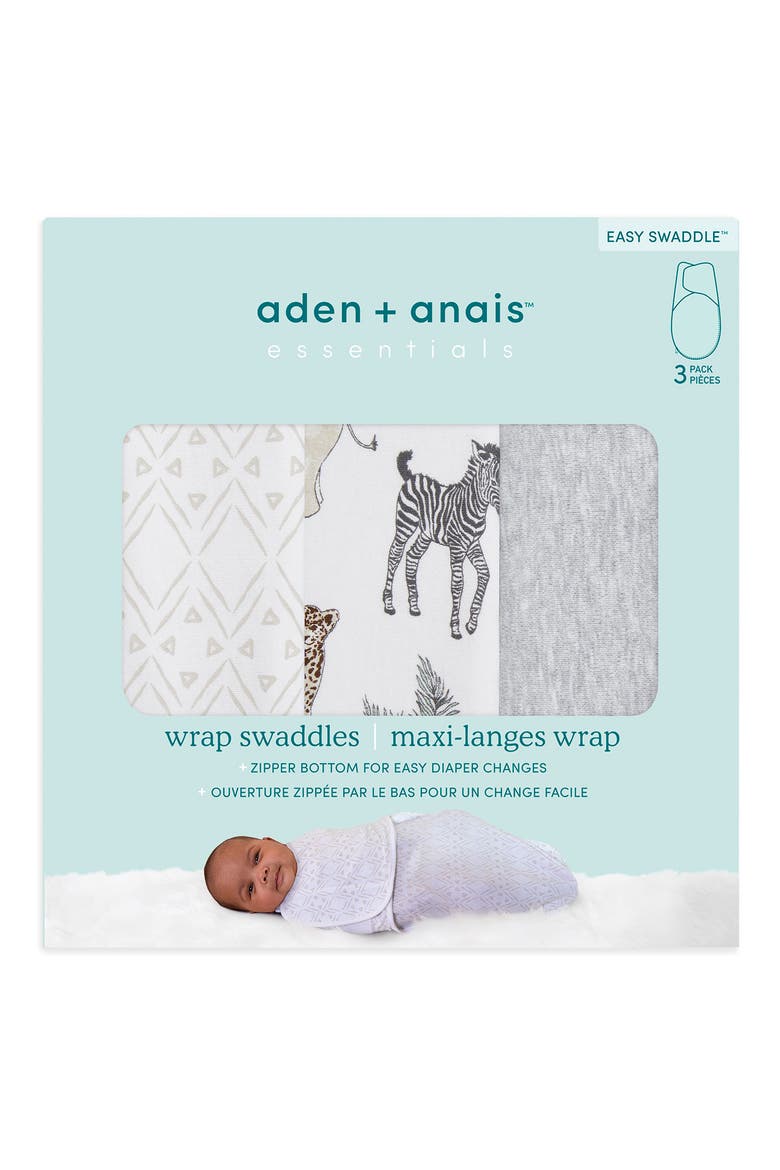 Aden & Anais Essentials Wrap Swaddle - Set of 3, Alternate, color, TOILE