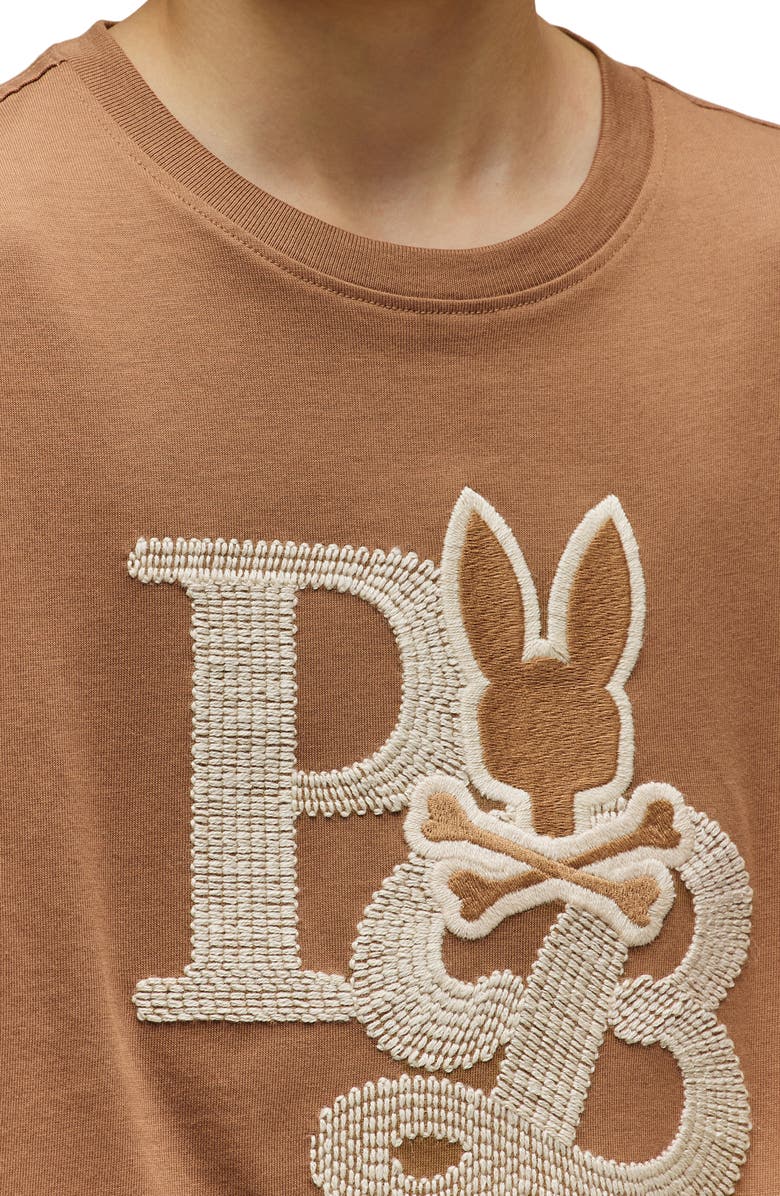 Psycho Bunny Kids' Caine Embroidered T-Shirt, Alternate, color, Toasted Coconut