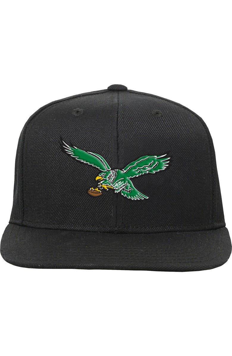 Mitchell & Ness Youth Mitchell & Ness Black Philadelphia Eagles Gridiron Classics Ground Snapback Hat, Alternate, color, Black