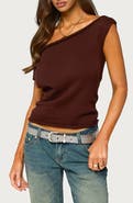 EDIKTED Lauria Off Shoulder Rib Knit Top