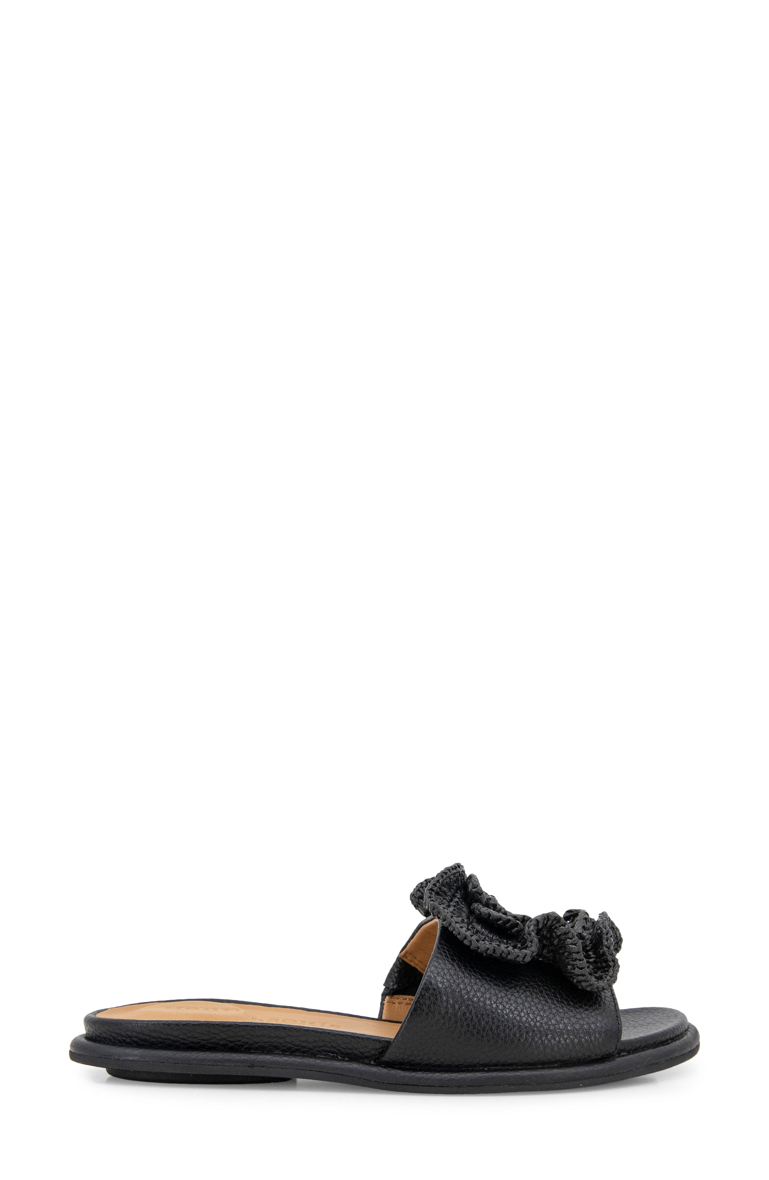 Lucy Slide Sandal, Alternate, color, BLACK LEATHER