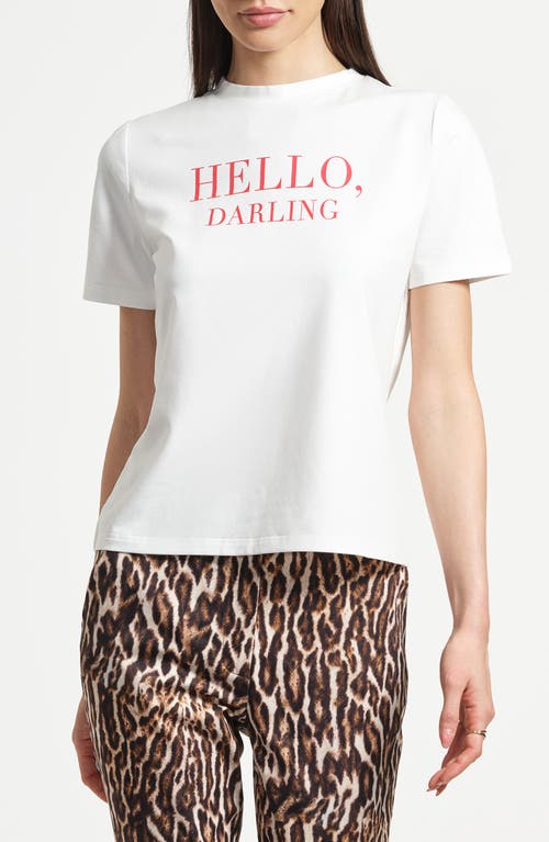Isaac Mizrahi New York Stretch Cotton Graphic T-shirt In White