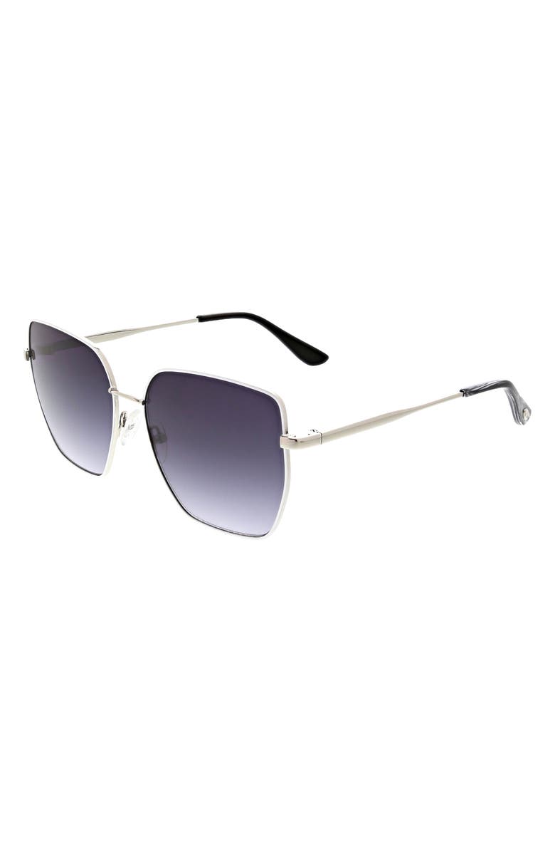 Oscar de la Renta Oversize Sunglasses, Alternate, color, Silver