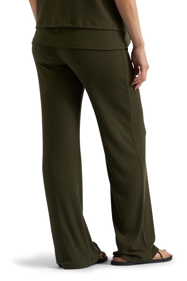 Cindy Rib Knit Maternity Pant, Alternate, color, KHAKI