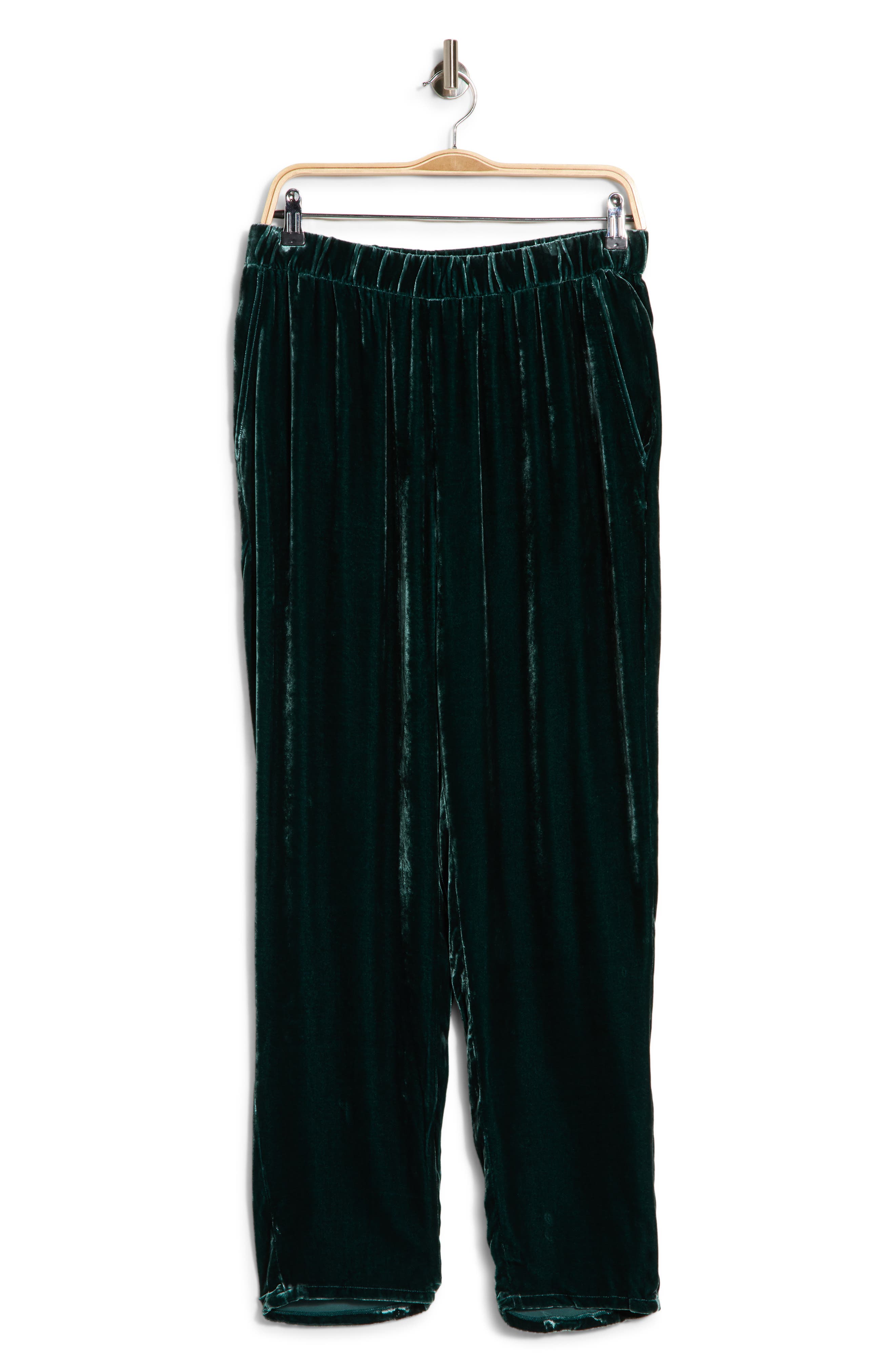 High Waist Tapered Ankle Velvet Pants
