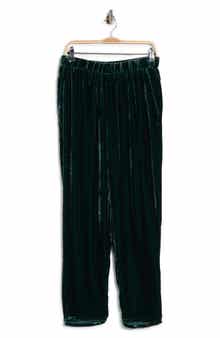 High Waist Tapered Ankle Velvet Pants