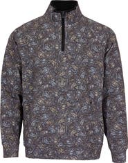 Lords of Harlech Craig Brushed Interlock Quarter Zip Pullover