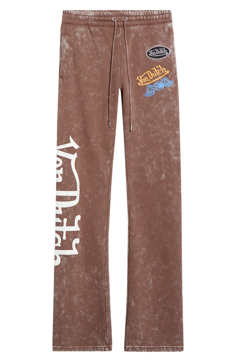 Von Dutch Mineral Wash Fleece Drawstring Pants, Main, color, Sepia Stone Mineral Wash