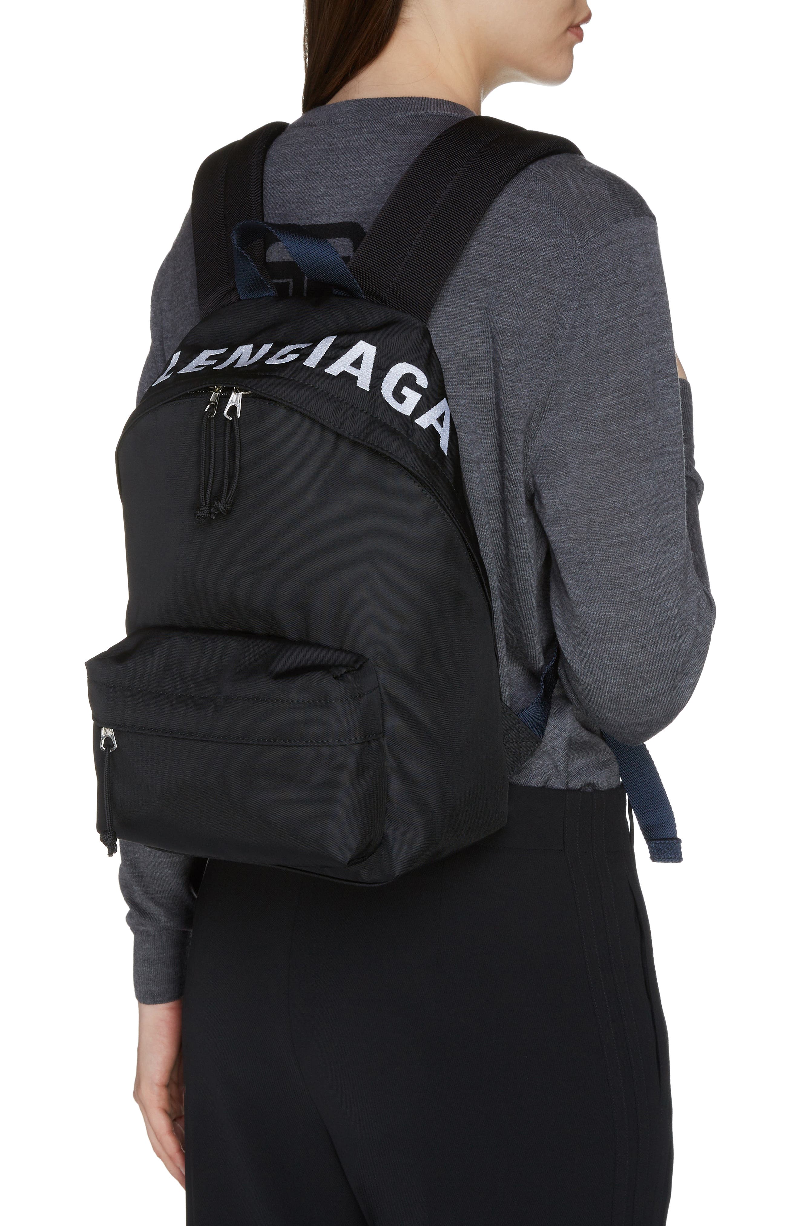 Balenciaga Wheel Canvas Backpack, Alternate, color, 