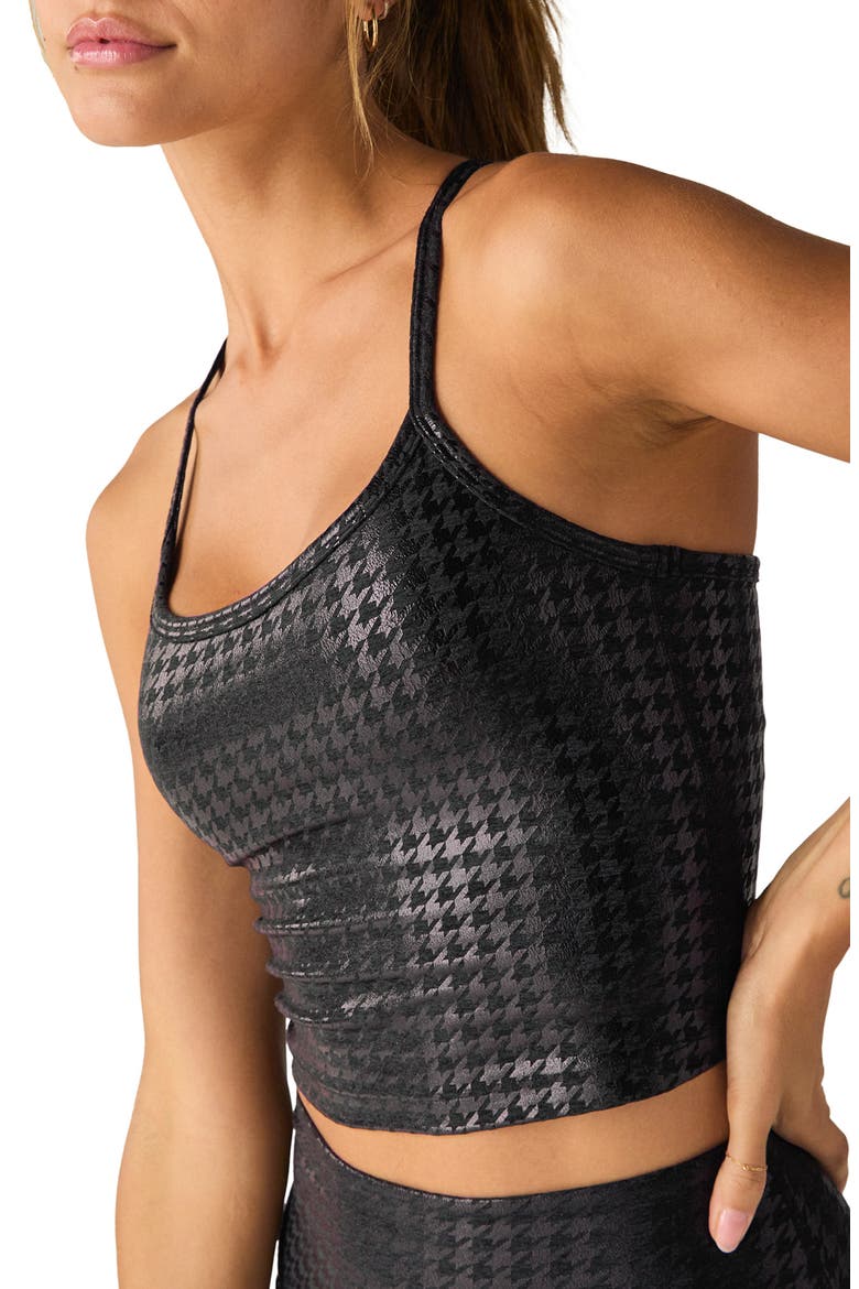Houndstooth Check Slim Crop Tank, Alternate, color, HOUNDSTOOTH BLACK