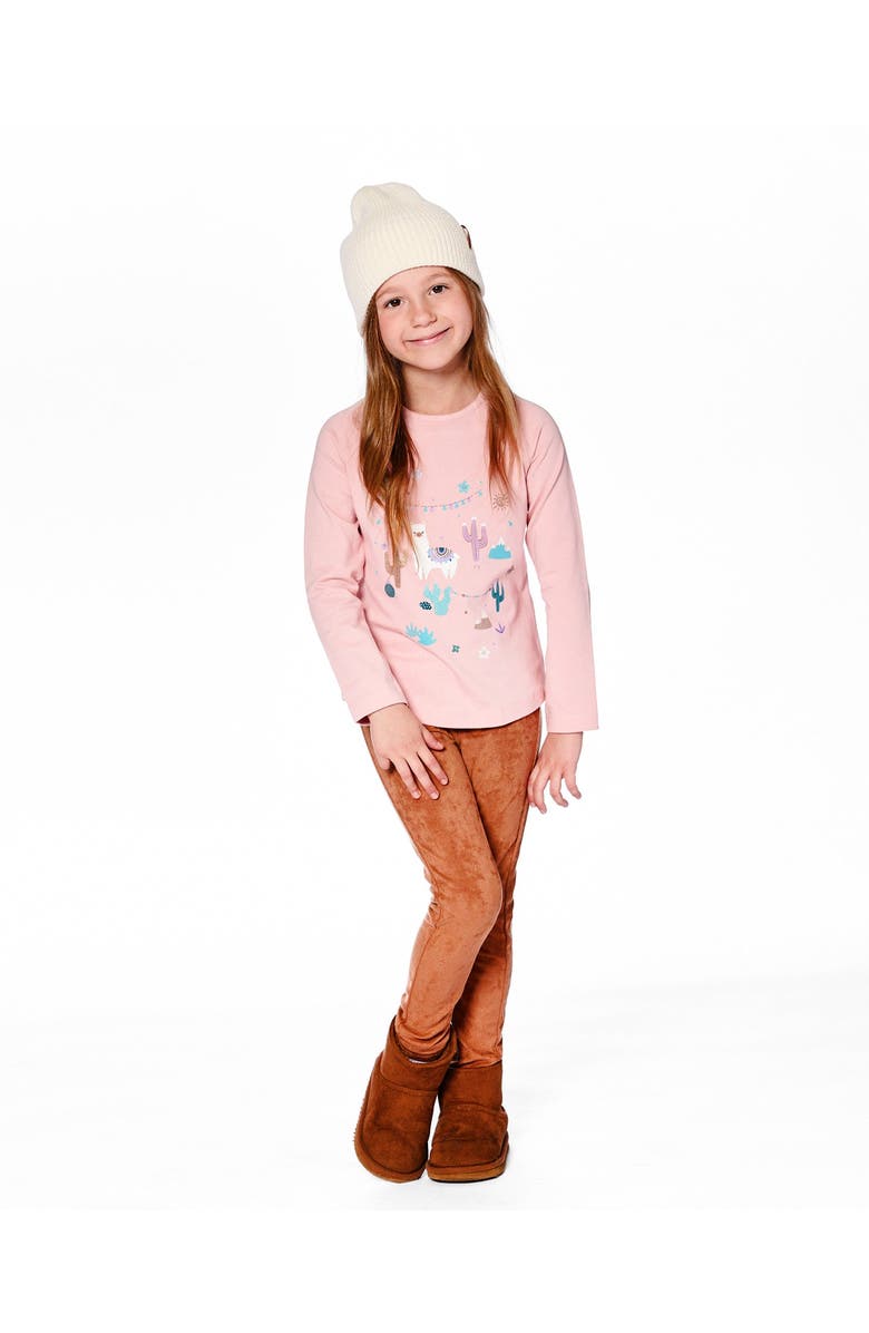 Deux par Deux Organic Cotton T-Shirt with Llama, Alternate, color, Dusty Pink