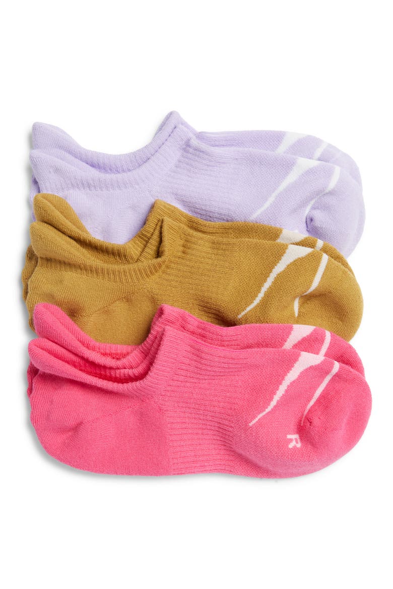 Invisible 3-Pack No-Show Socks, Main, color, NEON DRGNFLY / MUSTRD SEED