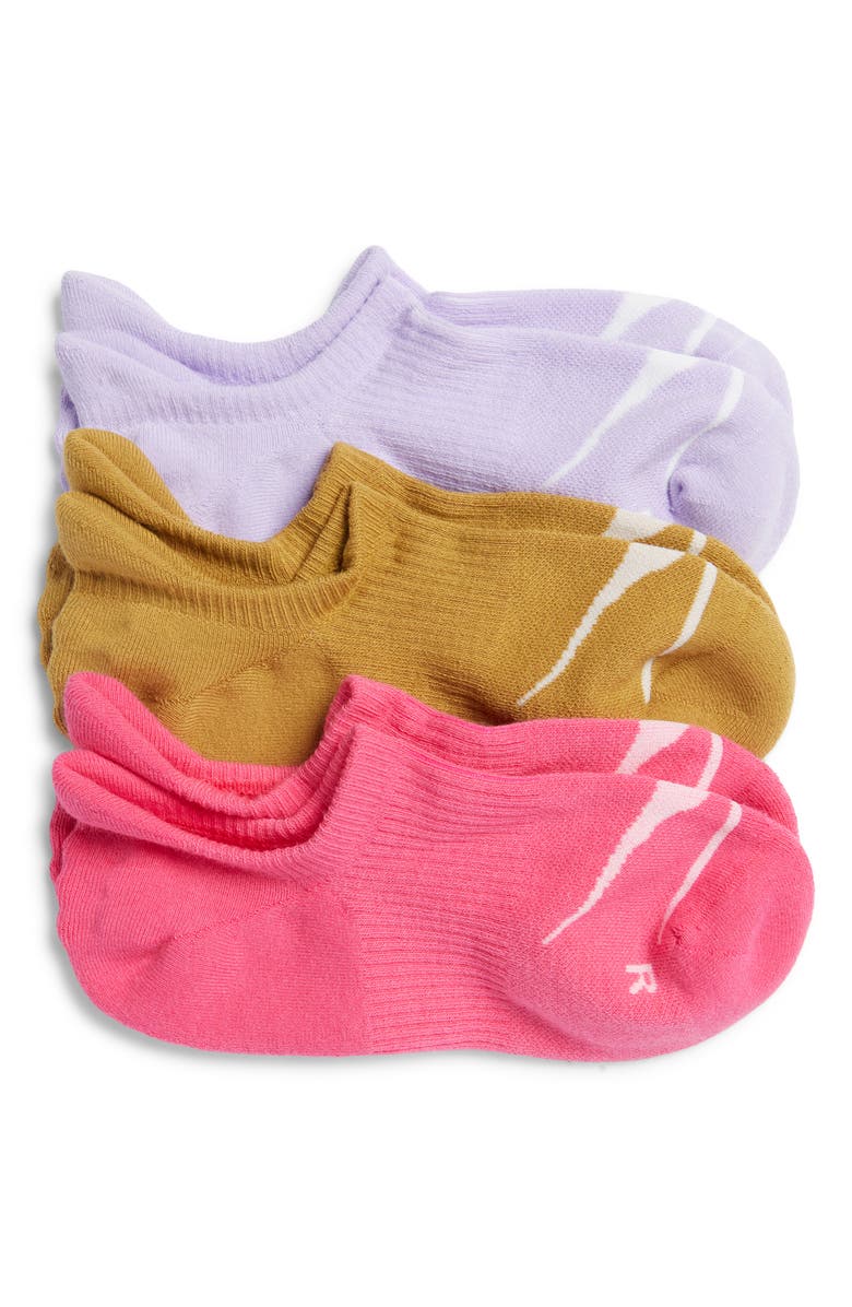 HOKA Invisible 3-Pack No-Show Socks, Main, color, Neon Drgnfly / Mustrd Seed