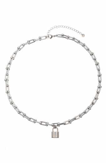 EYE CANDY LOS ANGELES Men's Liam Lock Pendant Paperclip Necklace